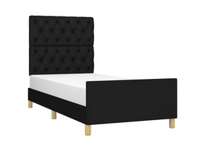 8720287437550 - Jinlefu - BettgestellSchlafzimmerbett mit Kopfteil Schwarz 80x200 cm Stoff vidaXL