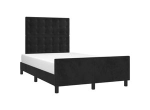 8720287444794 - Jinlefu - BettgestellSchlafzimmerbett mit Kopfteil Schwarz 120x200 cm Samt vidaXL