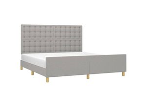 8720287438977 - Jinlefu - BettgestellSchlafzimmerbett mit Kopfteil Hellgrau 180x200 cm Stoff vidaXL