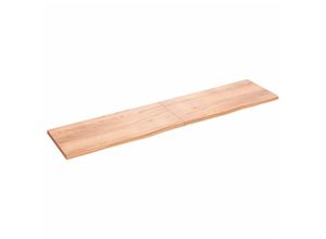 8720845814571 - Wandregal Hellbraun 220x50x(2-4) cm Massivholz Eiche Behandelt vidaXL - Braun