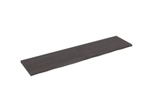 8720845815691 - Bonnevie - Wandregal Wandboard Dunkelgrau 200x50x4 cm Massivholz Eiche Behandelt vidaXL