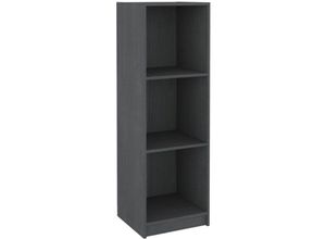 8720286772676 - Bonnevie - Bücherregal RaumteilerBücherschrank Grau 36x33x110 cm Massivholz Kiefer vidaXL