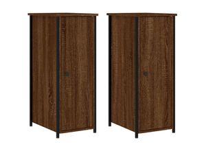 8720845939311 - Bonnevie - 2er-Set NachttischeBeistelltische Braun Eichen-Optik 32x42x80 cm Holzwerkstoff vidaXL 8720845939311 - Bonnevie - 2er-Set NachttischeBeistelltische Braun Eichen-Optik 32x42x80 cm Holzwerkstoff vidaXL