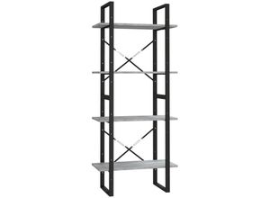 8720287088165 - Bonnevie - BücherregalStandregal 4 Fächer Grau Sonoma 60x30x140 cm Holzwerkstoff vidaXL