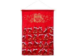 3560237564210 - Fééric Lights And Christmas - Hängeleuchte adventskalender pochon h 65 cm - Feeric lights & christmas - Rot