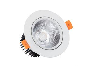 8445044063277 - Ledkia - LED-Downlight Strahler 12W Dimmbar cob Schwenkbar Rund (UGR19) Weiss Ausschnitt ø 90 mm Warmes Weiß 2700K 60º100 mm