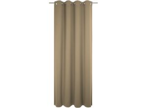 4004567422219 - Vorhang WIRTH Dim out grau (taupe) Gardinen 215cm Ösen 142cm Polyester nach Maß B142cm H215cm