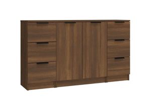 8720287123033 - Vidaxl - Sideboards 3 Stk Braun Eichen-Optik Holzwerkstoff