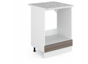 4251421930742 - Herdschrank R-Line 60 cm Weiß Edelgrau modern Arbeitsplatte Vicco