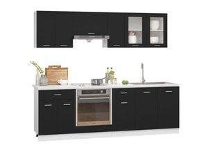 8720286327043 - Vidaxl - 8-tlg Küchenzeile Schwarz Holzwerkstoff Schwarz 8720286327043 - Vidaxl - 8-tlg Küchenzeile Schwarz Holzwerkstoff Schwarz