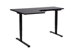 4255664881663 - Beliani - Schreibtisch Links Schwarz Melamin L-Form 160x59 cm mit Metallgestell Elektrisch Höhenverstellbar Büro Steh-Sitz-Tisch Stehtisch