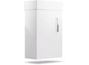 4060656526411 - Badezimmerschrank mit Keramikwaschbecken 40 cm - Weiß glanzender Waschbeckenunterschrank moderner Schrank fur elegantes Badezimmer - platzsparende