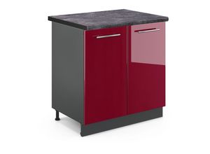 4066731387434 - Küchenschränke Fame-Line Bordeaux Hochglanz 80 cm  ap Anthrazit Vicco