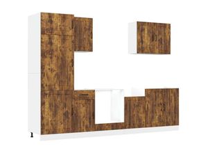 8721158503848 - 7-tlg Küchenschrank-Set Kalmar Räuchereiche Holzwerkstoff Vidaxl