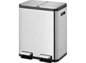 8713631192014 - EKO Treteimer EcoCasa Edelstahl gebürstet fingerabdrucksicher 2 x 30 Liter gedämpfte Deckel B 530 x T 372 x H 665 mm silber 8713631192014 - EKO Treteimer EcoCasa Edelstahl gebürstet fingerabdrucksicher 2 x 30 Liter gedämpfte Deckel B 530 x T 372 x H 665 mm silber