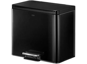 8713631187751 - EKO Treteimer Essential Recycler 3 x 9 Liter Edelstahl fingerabdrucksicher Stay-open-Funktion B 462 x T 338 x H 411 mm schwarz 8713631187751 - EKO Treteimer Essential Recycler 3 x 9 Liter Edelstahl fingerabdrucksicher Stay-open-Funktion B 462 x T 338 x H 411 mm schwarz