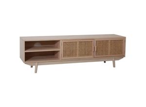 4251744809305 - Lowboard SALESFEVER Sideboards Gr B H T 150 cm x 45 cm x 36 cm Lowboard 150 x 36 cm Rattangeflecht beige (natur) Lowboards Türfronten aus Rattangeflecht Wiener Geflecht