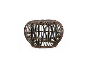 8051836274969 - - doradal brauner Rattan-Beistelltisch für den Außenbereich Durchmesser 65x h44 cm