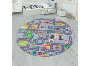 4061981135248 - Kinderteppich Bino 576 Teppiche Gr B L 200 cm x 290 cm 4 mm 1 St grau Kinder Kinderzimmerteppiche Kurzflor Straßen-Spiel-Teppich Kinderzimmer