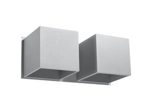 5903282706576 - Sollux - Twin Square Up & Down Wall Lamp Grey G9 Twin Square Up & Down Wandleuchte Grau G9