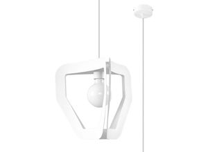5903282799295 - Sollux - Modern Wire Frame Pendant Light White E27 Moderne Drahtrahmen-Pendelleuchte Weiß E27