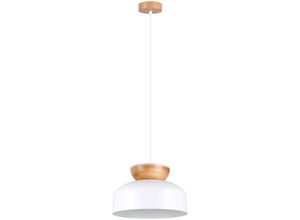 5903282773226 - SL1350 Hängeleuchte marion E27 1 x max15W led Stahl weiß Holz natural H130cm Ø295cm dimmbar - Sollux 5903282773226 - SL1350 Hängeleuchte marion E27 1 x max15W led Stahl weiß Holz natural H130cm Ø295cm dimmbar - Sollux