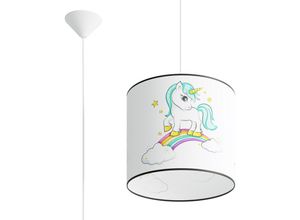 5903282776425 - SL1412 Hängeleuchte Kinderzimmerleuchte unicorn 30 E27 1 x max15W led pvc mehrfarbig H95cm Ø30cm dimmbar - Sollux