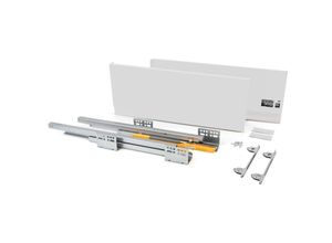 8432393011196 - Schubladen-Kit für Küche Concept h 185 mm t 400 mm sanftes Schließen Stahl Weiß - Emuca