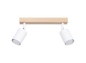 5903282735187 - SL1286 Spotleuchte verdo GU10 2 x 10W Stahl weiß Holz L46cm B20cm H175cm dimmbar - Sollux 5903282735187 - SL1286 Spotleuchte verdo GU10 2 x 10W Stahl weiß Holz L46cm B20cm H175cm dimmbar - Sollux