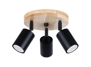 5903282742437 - SL1292 Spotleuchte verdo GU10 3 x 10W Stahl schwarz Holz L33cm B33cm H17cm dimmbar - Sollux 5903282742437 - SL1292 Spotleuchte verdo GU10 3 x 10W Stahl schwarz Holz L33cm B33cm H17cm dimmbar - Sollux