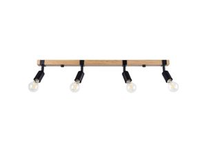 5903282735163 - SL1298 Spotleuchte zuca E27 4 x 15W Stahl schwarz Holz L89cm B15cm H14cm dimmbar - Sollux 5903282735163 - SL1298 Spotleuchte zuca E27 4 x 15W Stahl schwarz Holz L89cm B15cm H14cm dimmbar - Sollux
