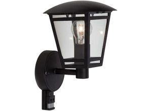 4004353228582 - BRILLIANT Lampe Riley Außenwandleuchte stehend Bewegungsmelder schwarz 1x A60 E27 40W geeignet für Normallampen (nicht enthalten) IP-Schutzart 44 - spritzwassergeschützt