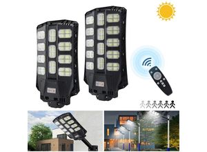 0722909778766 - Froadp - 400W Solar led Straßenlaternen 8000-8500K Wasserdichte Solarlampen mit Fernbedienung & Motion Sensor Sicherheitsleuchte für Außenwand Garten