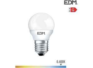 8425998983203 - E3 98320 Bombilla Esferica Led E27 5W 400Lm 6400K Luz Fria Ø45X8Cm EDM