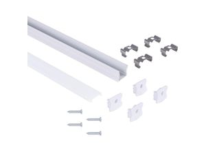 8435427150250 - Barcelona Led - Alu Aufbau-Profil mit Diffusor - Komplettset - 176 x 145mm - - Weiß