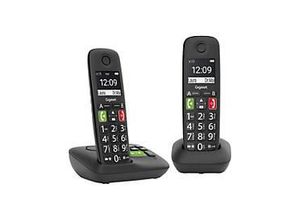 4250366856070 - E290A Duo - Schnurlostelefon - Anrufbeantworter mit Rufnummernanzeige - ECO DECTGAP - Schwarz + zusätzliches Handset 4250366856070 - E290A Duo - Schnurlostelefon - Anrufbeantworter mit Rufnummernanzeige - ECO DECTGAP - Schwarz + zusätzliches Handset