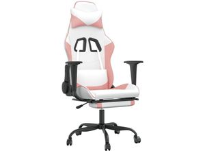 8720287228714 - Bonnevie - Gaming-Stuhl mit Fußstütze Weiß und Rosa Kunstleder vidaXL328962