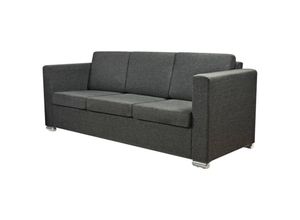 8718475524731 - Bonnevie - 3-Sitzer Sofa Stoff Dunkelgrau vidaXL257226