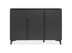 4251182716845 - Kommode BERT 01B Sideboard Schiefer Nb   Schwarz 3 Türen   1 Schublade ca 13