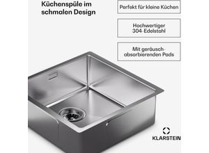 4060656529528 - - Edelstahl Kuchenspule 45x45 cm mit Uberlauf & Sieb - hochwertiger Wasserhahn Kuchenspulbecken-Organizer ideal fur den taglichen