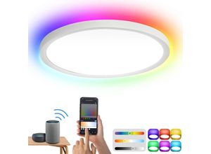 9364303885988 - SWANEW 24W Smart LED Deckenleuchte mit RGB-Backlight für Küche IP44 dimmbar