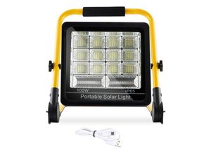 9363092357119 - 100W led Akku Fluter Beleuchtung Baustrahler IP65 Strahler Solar Aufladbar - Tolletour