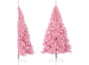 8720287021421 - Vidaxl - Künstlicher Halb-WeihnachtsbaumKunstbaum mit Ständer Rosa 180 cm pvc