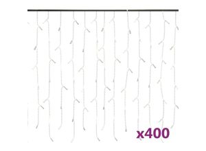 8720286434680 - Bonnevie - Lichtervorhang led Eiszapfen 10 m 400 led Kaltweiß 8 Funktionen vidaXL351097