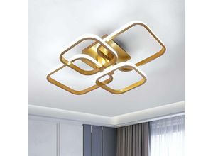 0699947297033 - Goeco - led Deckenleuchte Modernes Quadratischer Kreis Deckenlampe Kaltweiß 6000K Für Wohnzimmer Schlafzimmer Esszimmer Büro Gold