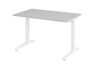 4032062169179 - eurokraft pro ANNY - Schreibtisch mit C-Fußgestell höhenverstellbar 650 - 850 mm Breite 1200 mm lichtgrau weiß 4032062169179 - eurokraft pro ANNY - Schreibtisch mit C-Fußgestell höhenverstellbar 650 - 850 mm Breite 1200 mm lichtgrau weiß