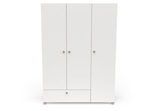 3397703852744 - Calicosy - Kleiderschrank mit 3 Türen und 1 Schublade Garderobe und Wäscheleine Dekor Kronberger Eiche und Weiß - l 1346 cm