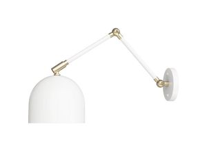 5056667059856 - Wandlampe mit verstellbarem Schirm im skandinavischen Stil - Lodf Weiß - Messing Metall - Weiß