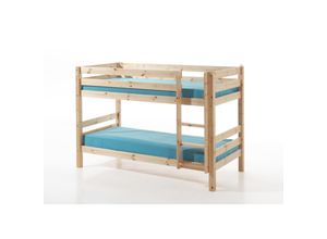 5420070208024 - Kinderzimmer Etagenbett PINOO-12 mit Leiter in Kiefer massiv natur lackiert b h t ca 210 140 105 cm - braun