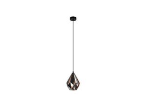 9002759499976 - 49997 Pendelleuchte carlton 1 Stahl schwarz kupfer E27 1X40W Ø205cm H110cm dimmbar - Eglo